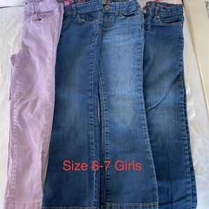 Girls' Denim Jeans Set - Blue and Pink